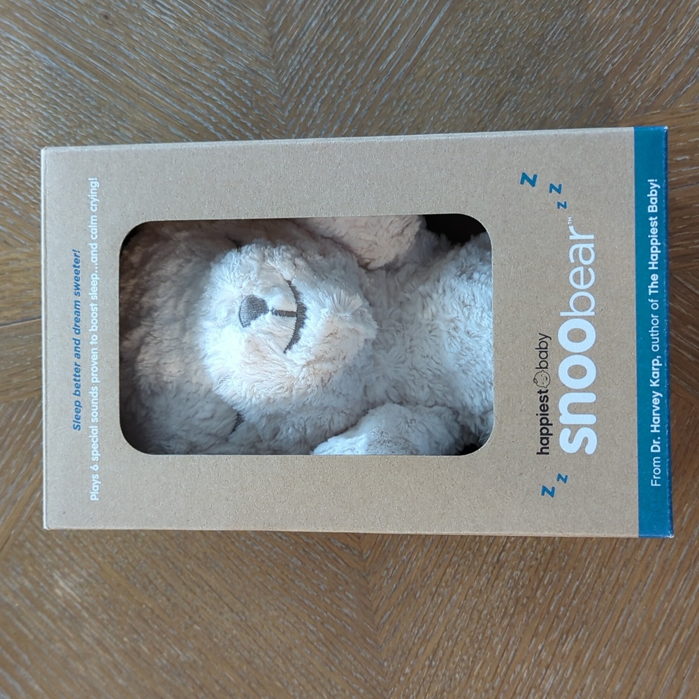 SNOObear White Noise Machine - Cry-Activated Plush Baby Sleep Soother - Cream